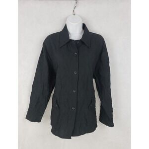 Transparente Black Label Crinkle Shirt Button Down Pocket Black One Size OS